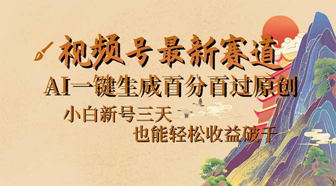 视频号最新爆火赛道，AI一键生成百分百过原创，小白新号三天，也能轻松…K叔网赚资源-网赚项目-副业赚钱-互联网创业-资源整合K叔网赚资源
