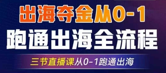 2025出海夺金从0-1跑通出海全流程，三节直播课从0-1跑通出海，教你用AI跑通全流程K叔网赚资源-网赚项目-副业赚钱-互联网创业-资源整合K叔网赚资源