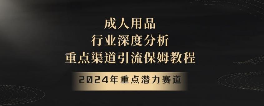 2024年重点潜力赛道，成人用品行业深度分析，重点渠道引流保姆教程【揭秘】K叔网赚资源-网赚项目-副业赚钱-互联网创业-资源整合K叔网赚资源