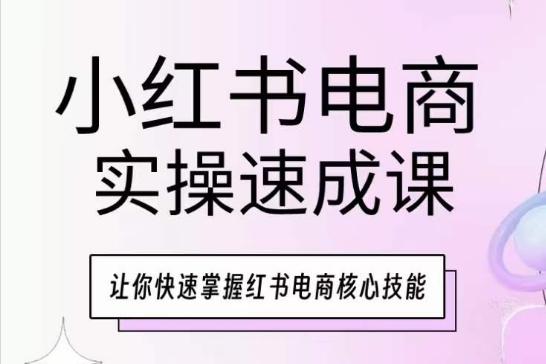 小红书电商实操速成课，让你快速掌握红书电商核心技能K叔网赚资源-网赚项目-副业赚钱-互联网创业-资源整合K叔网赚资源