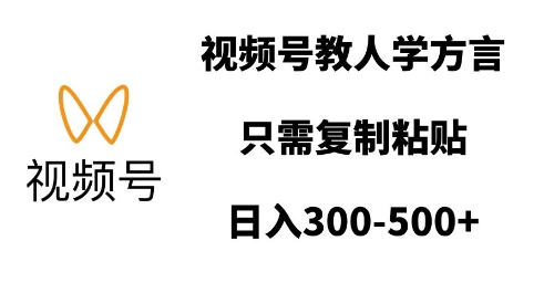 视频号教人学方言，只需复制粘贴，日入多张K叔网赚资源-网赚项目-副业赚钱-互联网创业-资源整合K叔网赚资源