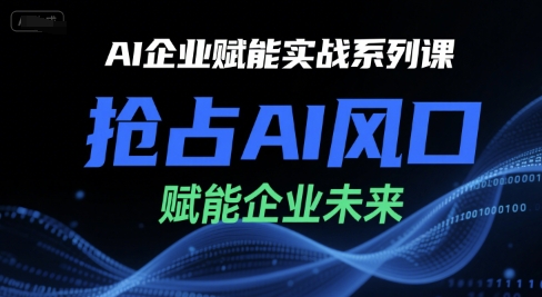 AI企业赋能实战系列课，抢占AI风口，赋能企业未来K叔网赚资源-网赚项目-副业赚钱-互联网创业-资源整合K叔网赚资源