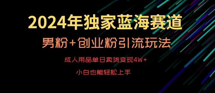 2024年独家蓝海赛道，成人用品单日卖货变现4W+，男粉+创业粉引流玩法，不愁搞不到流量【揭秘】K叔网赚资源-网赚项目-副业赚钱-互联网创业-资源整合K叔网赚资源