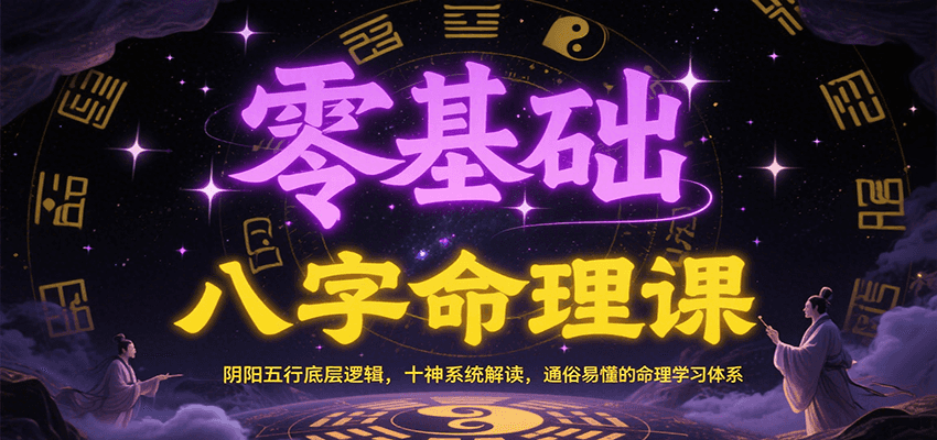 零基础八字命理课：阴阳五行底层逻辑，十神系统解读，通俗易懂的命理学习体系K叔网赚资源-网赚项目-副业赚钱-互联网创业-资源整合K叔网赚资源