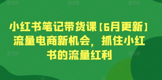 小红书笔记带货课【6月更新】流量电商新机会，抓住小红书的流量红利K叔网赚资源-网赚项目-副业赚钱-互联网创业-资源整合K叔网赚资源