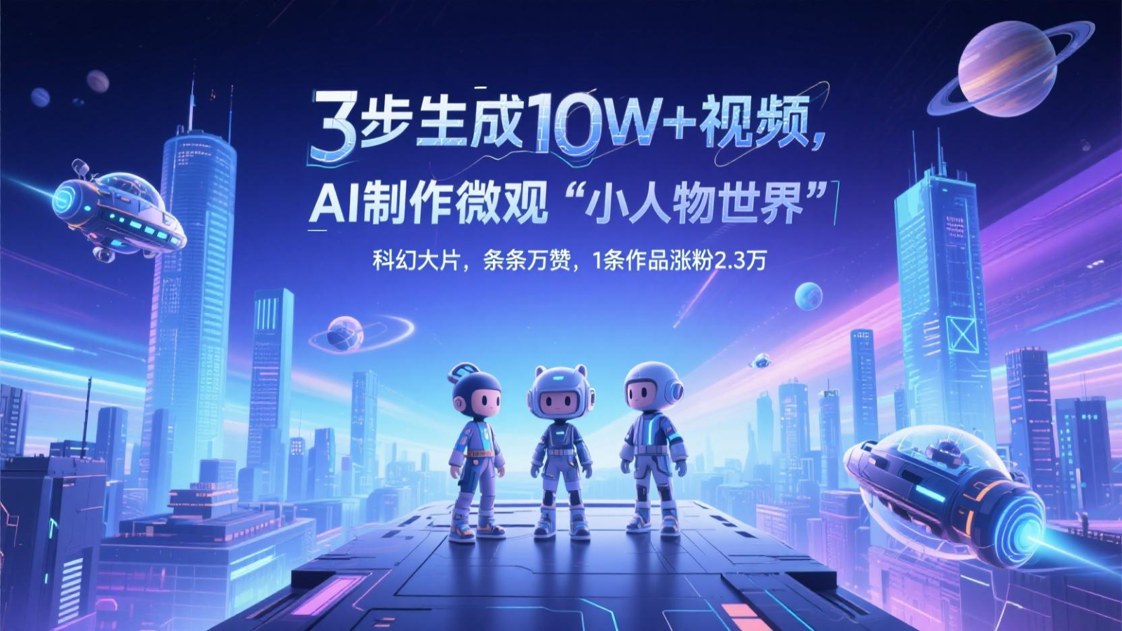 三步生成10W+视频，AI制作微观“小人物世界”科幻大片，条条万赞，1条作品涨粉2.3万K叔网赚资源-网赚项目-副业赚钱-互联网创业-资源整合K叔网赚资源