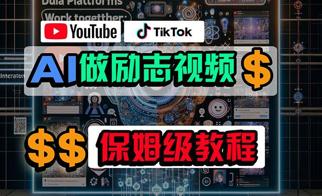 利用AI制作励志视频，在YouTube和TikTok赚钱，小白可做(附工具K叔网赚资源-网赚项目-副业赚钱-互联网创业-资源整合K叔网赚资源