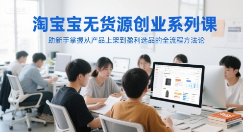 淘宝无货源创业系列课，助新手掌握从产品上架到盈利选品的全流程方法论K叔网赚资源-网赚项目-副业赚钱-互联网创业-资源整合K叔网赚资源