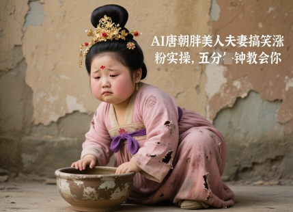 AI唐朝胖美人夫妻搞笑涨粉实操，五分钟教会你K叔网赚资源-网赚项目-副业赚钱-互联网创业-资源整合K叔网赚资源
