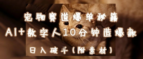 宠物赛道爆单秘籍：AI+数字人10分钟造爆款，日入1kK叔网赚资源-网赚项目-副业赚钱-互联网创业-资源整合K叔网赚资源