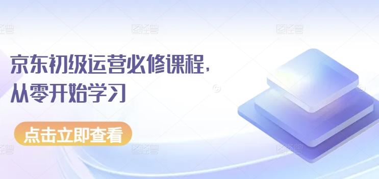 京东初级运营必修课程，从零开始学习K叔网赚资源-网赚项目-副业赚钱-互联网创业-资源整合K叔网赚资源