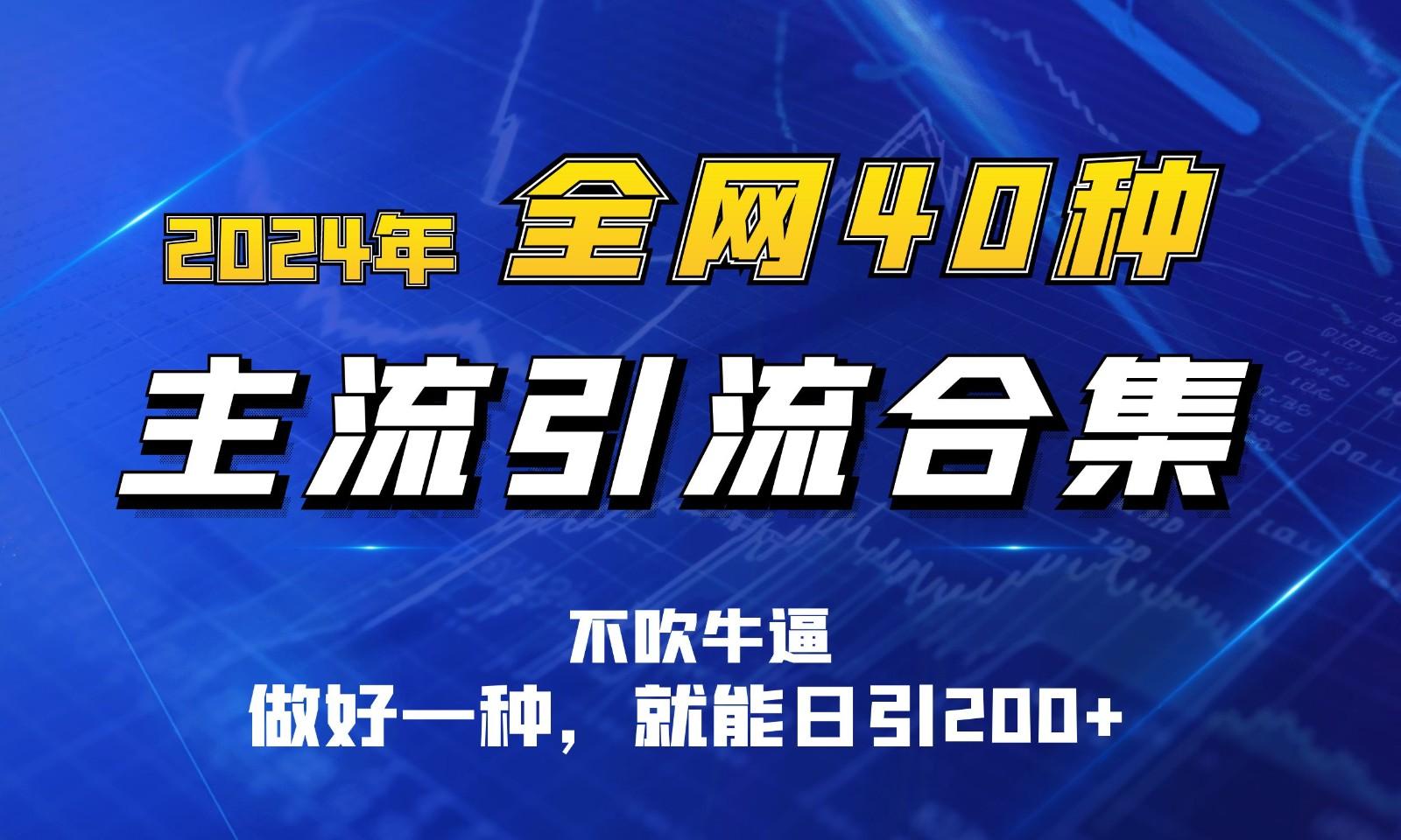 2024年全网40种暴力引流合计，做好一样就能日引100+K叔网赚资源-网赚项目-副业赚钱-互联网创业-资源整合K叔网赚资源