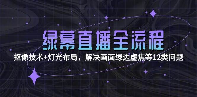 绿幕直播全流程：抠像技术+灯光布局，解决画面绿边虚焦等12类问题K叔网赚资源-网赚项目-副业赚钱-互联网创业-资源整合K叔网赚资源