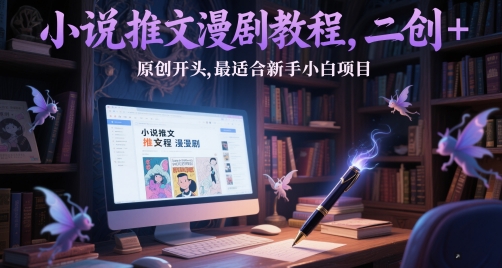 小说推文漫剧教程，二创+原创开头，最适合新手小白项目K叔网赚资源-网赚项目-副业赚钱-互联网创业-资源整合K叔网赚资源
