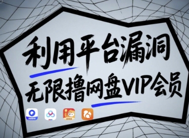 利用平台漏洞，无限撸网盘VIP会员，用户亲测有效!【漏洞原理+操作演示】K叔网赚资源-网赚项目-副业赚钱-互联网创业-资源整合K叔网赚资源