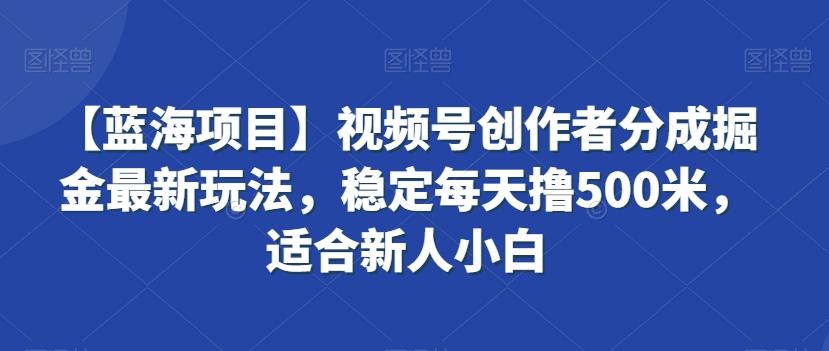 【蓝海项目】视频号创作者分成掘金最新玩法，稳定每天撸500米，适合新人小白【揭秘】K叔网赚资源-网赚项目-副业赚钱-互联网创业-资源整合K叔网赚资源
