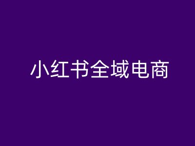 小红书全域电商，小红书电商教程K叔网赚资源-网赚项目-副业赚钱-互联网创业-资源整合K叔网赚资源