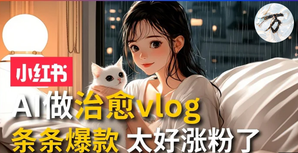 AI治愈系vlog动画视频，小红书1个月轻松涨粉破万，商单报价1500+日入2000+K叔网赚资源-网赚项目-副业赚钱-互联网创业-资源整合K叔网赚资源