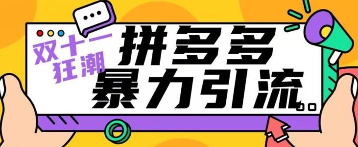 【首发】双十一拼多多暴力引流，日引300+微信K叔网赚资源-网赚项目-副业赚钱-互联网创业-资源整合K叔网赚资源