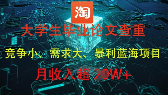 大学生毕业论文查重，暴利蓝海项目，月收入过1W+K叔网赚资源-网赚项目-副业赚钱-互联网创业-资源整合K叔网赚资源