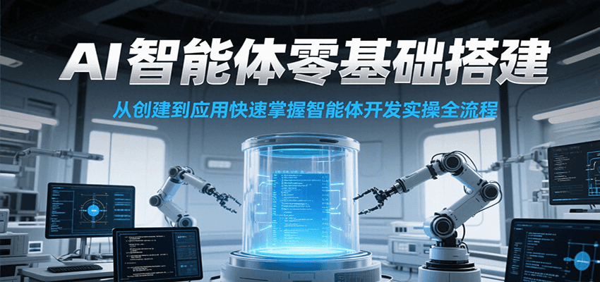 AI智能体零基础搭建实操课，从创建到应用快速掌握智能体开发全流程！K叔网赚资源-网赚项目-副业赚钱-互联网创业-资源整合K叔网赚资源