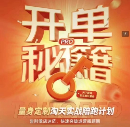 淘宝开单秘籍PRO，量身定制淘天实战陪跑计划，告别做店迷茫、快速突破运营瓶颈期(更新)K叔网赚资源-网赚项目-副业赚钱-互联网创业-资源整合K叔网赚资源