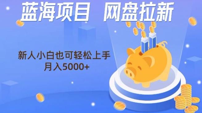蓝海项目网盘拉新，新人小白也可操作，每月收入5000+K叔网赚资源-网赚项目-副业赚钱-互联网创业-资源整合K叔网赚资源