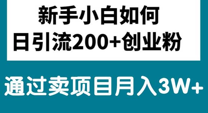 新手小白日引流200+创业粉,通过卖项目月入3W+K叔网赚资源-网赚项目-副业赚钱-互联网创业-资源整合K叔网赚资源