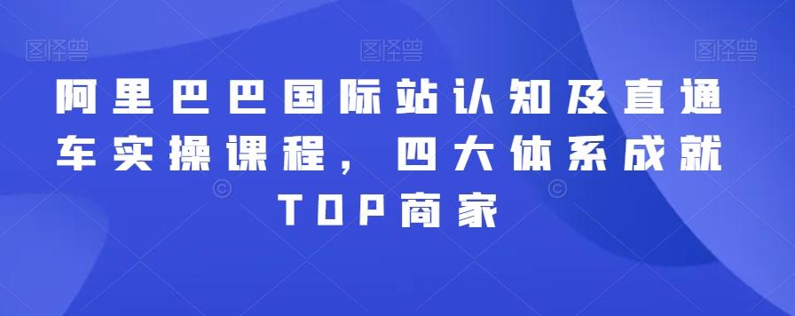 阿里巴巴国际站认知及直通车实操课程，四大体系成就TOP商家K叔网赚资源-网赚项目-副业赚钱-互联网创业-资源整合K叔网赚资源