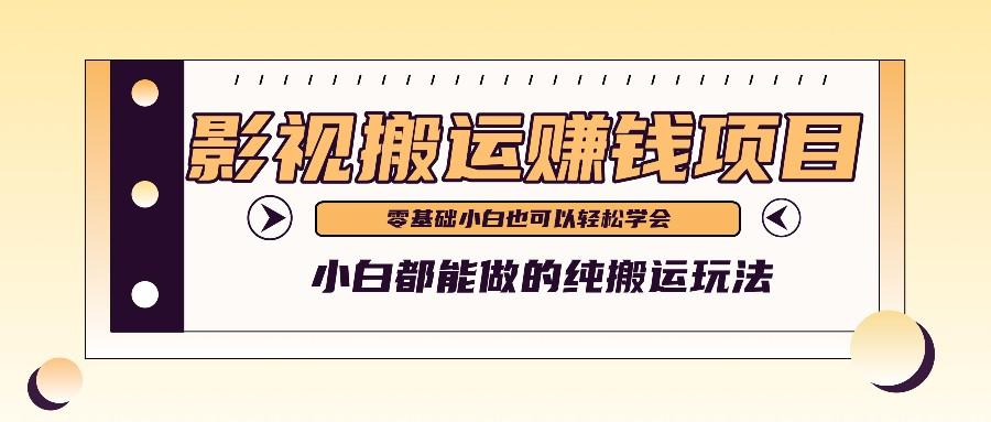 手把手教你操作影视搬运项目，小白都能做零基础也能赚钱K叔网赚资源-网赚项目-副业赚钱-互联网创业-资源整合K叔网赚资源