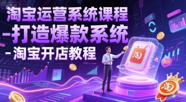 淘宝运营系统课程-打造爆款系统-淘宝开店教程K叔网赚资源-网赚项目-副业赚钱-互联网创业-资源整合K叔网赚资源