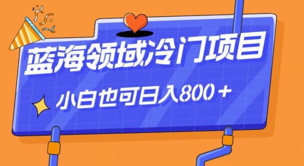 蓝海领域冷门赛道，一单39.9，日入800＋K叔网赚资源-网赚项目-副业赚钱-互联网创业-资源整合K叔网赚资源