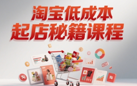 淘宝低成本起店系统课，助你快速起店，实现弯道超车K叔网赚资源-网赚项目-副业赚钱-互联网创业-资源整合K叔网赚资源