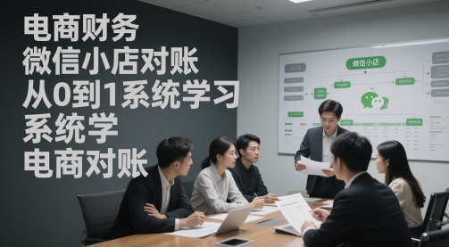 电商财务微信小店对账，从0到1系统学习电商对账K叔网赚资源-网赚项目-副业赚钱-互联网创业-资源整合K叔网赚资源