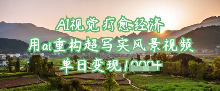 AI视觉疗愈经济：用ai重构超写实风景视频，单日变现多张K叔网赚资源-网赚项目-副业赚钱-互联网创业-资源整合K叔网赚资源