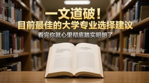 付费文章：一文道破！目前最佳的大学专业选择建议，看完你就心里彻底踏实明朗了K叔网赚资源-网赚项目-副业赚钱-互联网创业-资源整合K叔网赚资源