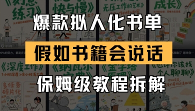 最新爆款拟人化书单玩法，假如书籍会说话，保姆级教程K叔网赚资源-网赚项目-副业赚钱-互联网创业-资源整合K叔网赚资源