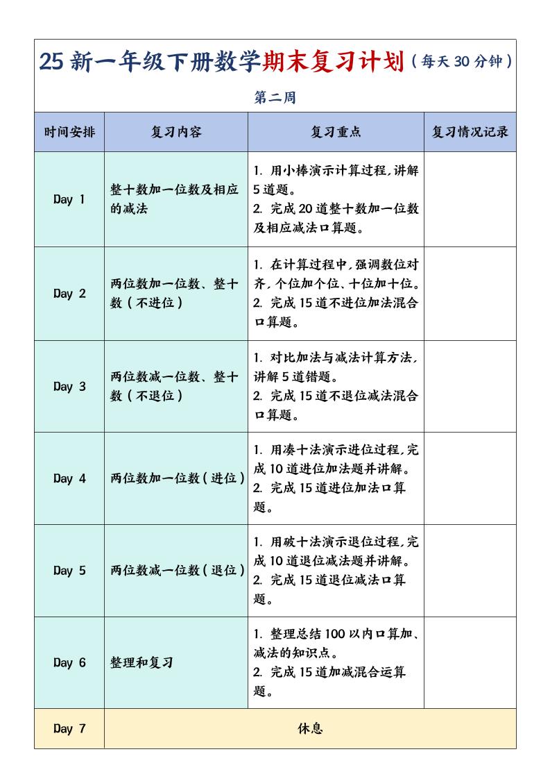 一下数学【期末复习计划】K叔网赚资源-网赚项目-副业赚钱-互联网创业-资源整合K叔网赚资源