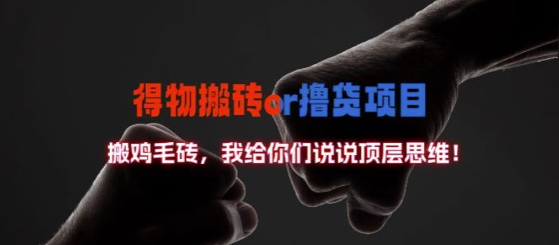 得物搬砖撸货项目?掰下数据，我给你们说说顶层思维【揭秘】K叔网赚资源-网赚项目-副业赚钱-互联网创业-资源整合K叔网赚资源