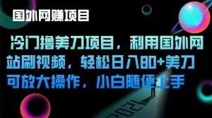 冷门撸美刀项目，利用国外网站刷视频，轻松日入80+美刀，可放大操作，小白随便上手K叔网赚资源-网赚项目-副业赚钱-互联网创业-资源整合K叔网赚资源