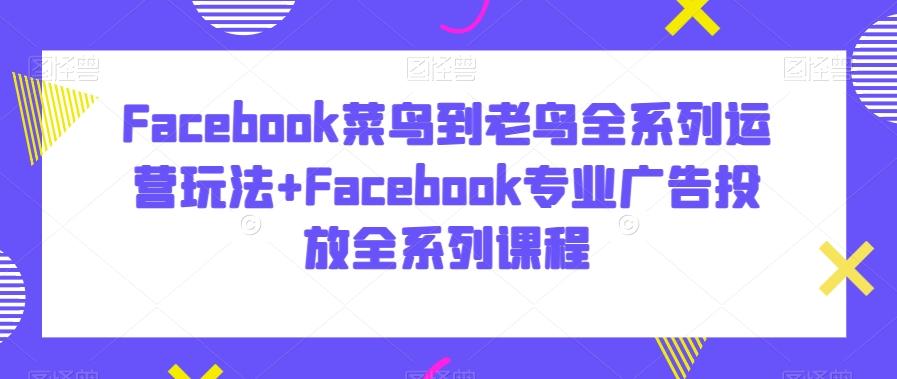 Facebook菜鸟到老鸟全系列运营玩法+Facebook专业广告投放全系列课程K叔网赚资源-网赚项目-副业赚钱-互联网创业-资源整合K叔网赚资源