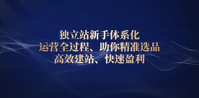 独立站新手体系化 运营全过程，助你精准选品、高效建站、快速盈利K叔网赚资源-网赚项目-副业赚钱-互联网创业-资源整合K叔网赚资源