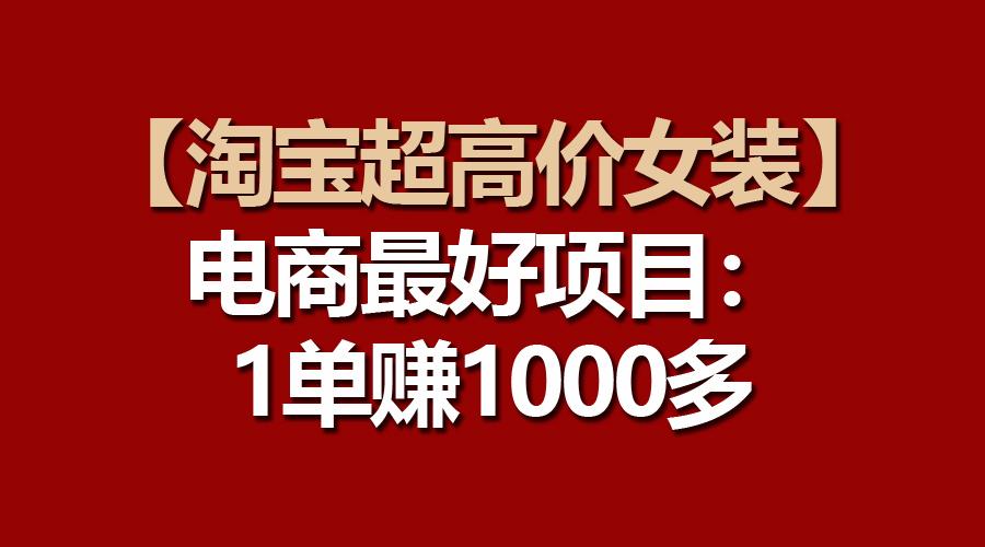 【淘宝超高价女装】电商最好项目：一单赚1000多K叔网赚资源-网赚项目-副业赚钱-互联网创业-资源整合K叔网赚资源