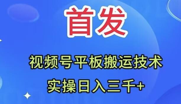 全网首发：视频号平板搬运技术，实操日入三千＋K叔网赚资源-网赚项目-副业赚钱-互联网创业-资源整合K叔网赚资源