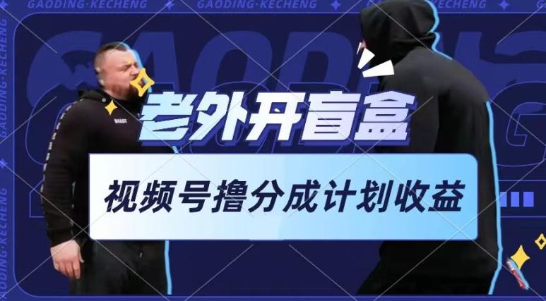 老外开盲盒视频，撸视频号分成计划收益，每天只需一小时，新手小白轻松上手【揭秘】K叔网赚资源-网赚项目-副业赚钱-互联网创业-资源整合K叔网赚资源