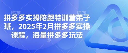 拼多多实操陪跑特训营弟子班，2025年2月拼多多实操课程，海量拼多多玩法K叔网赚资源-网赚项目-副业赚钱-互联网创业-资源整合K叔网赚资源