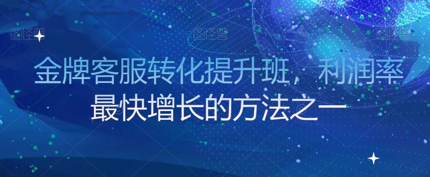 金牌客服转化提升班，利润率最快增长的方法之一K叔网赚资源-网赚项目-副业赚钱-互联网创业-资源整合K叔网赚资源