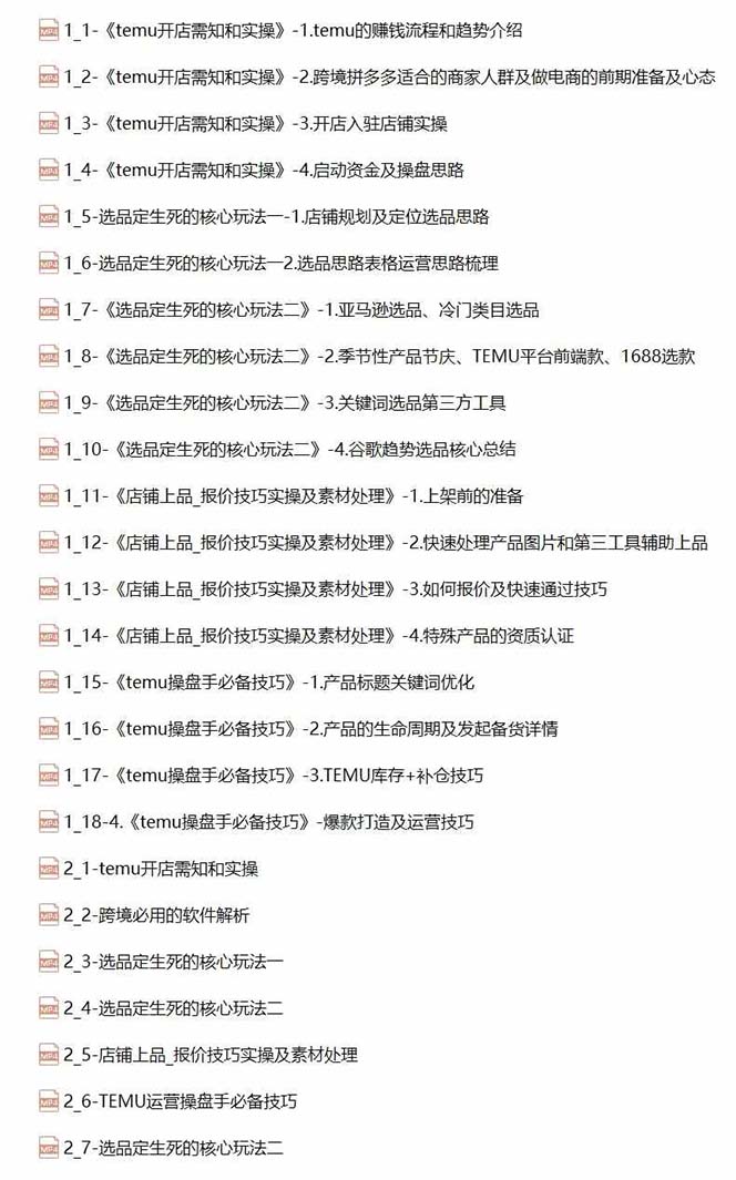 2024-TEMU拼多多·跨境开店、运营、选品(25节视频课K叔网赚资源-网赚项目-副业赚钱-互联网创业-资源整合K叔网赚资源