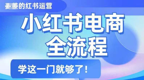 小红书电商全流程，精简易懂，从入门到精通，学这一门就够了K叔网赚资源-网赚项目-副业赚钱-互联网创业-资源整合K叔网赚资源