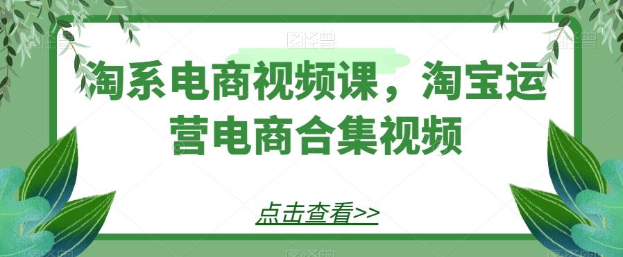 淘系电商视频课，淘宝运营电商合集视频K叔网赚资源-网赚项目-副业赚钱-互联网创业-资源整合K叔网赚资源